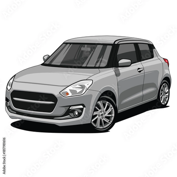 Obraz small city car urban vechicle vector