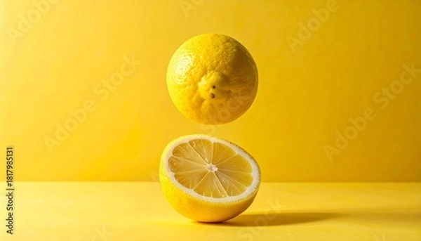 Obraz lemon on a yellow background