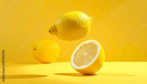 Obraz lemon on a yellow background