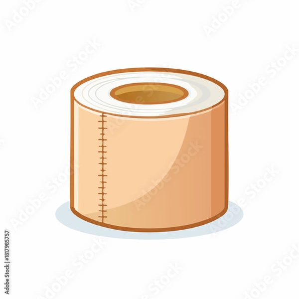 Fototapeta Cartoon roll of toilet paper illustration suitable for health or hygiene concept