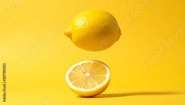 Obraz lemon on a yellow background