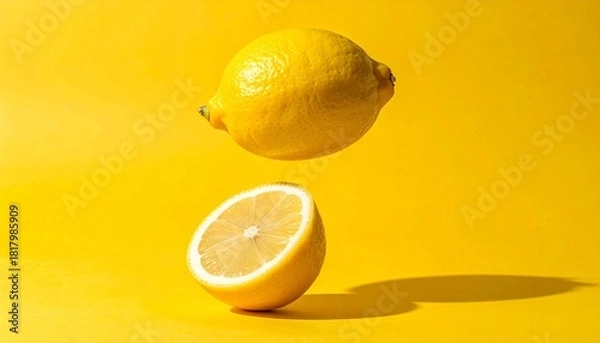 Obraz lemon on a yellow background