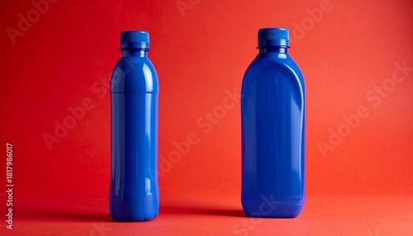 Obraz blue bottle with red liquid