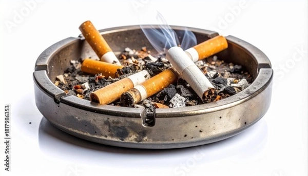 Obraz cigarette butt on white