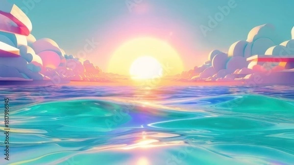Obraz Sunrise over a pastel sea