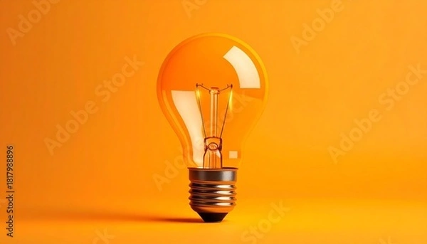 Obraz light bulb on orange background