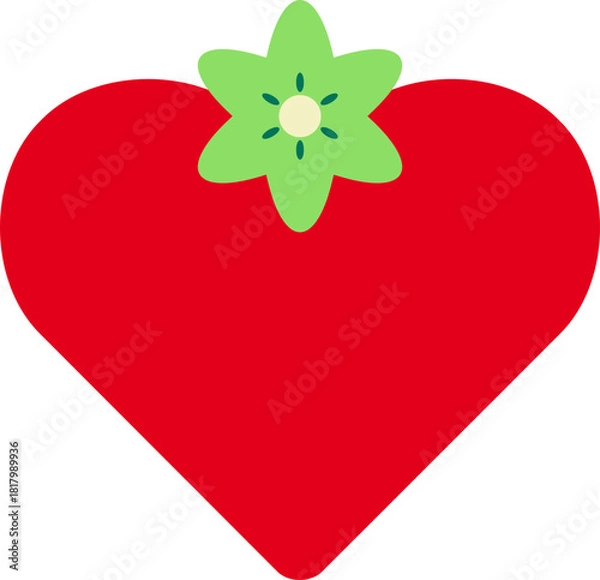 Fototapeta Heart Shaped Strawberry Vector Graphic