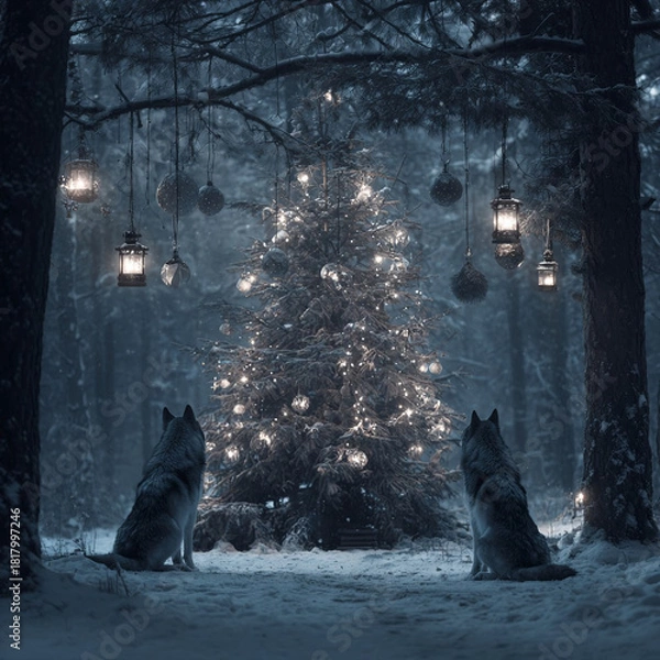 Fototapeta Festive Christmas Elements Collection.