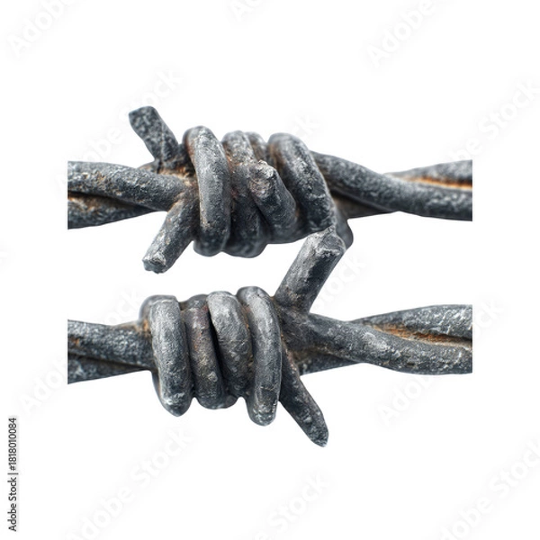 Obraz Barbed wire isolated on black