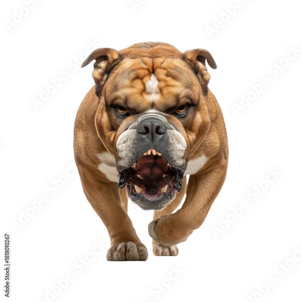 Obraz Angry bulldog charging forward aggressively
