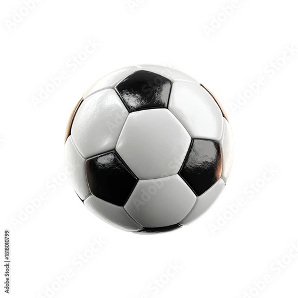 Obraz Classic Soccer Ball on Black Background