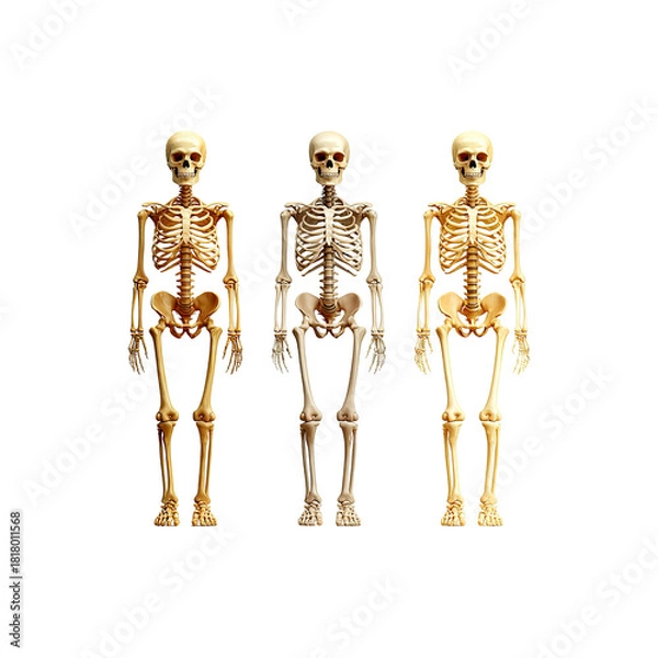 Obraz Three Skeletons Standing in a Row
