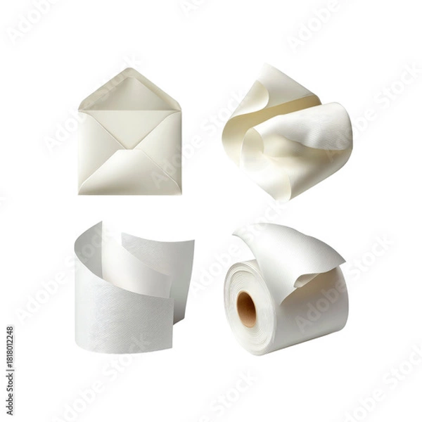 Obraz Paper objects on black background