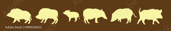 Obraz wild hog silhouettes