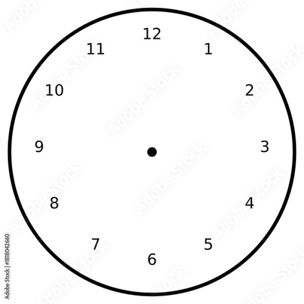 Obraz Clock Face 19 Numeric Thin None Thin None clock face on white background