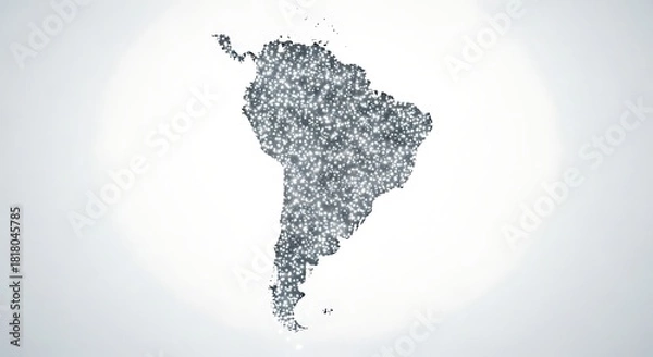 Obraz South America Continent Map Illuminated by Network of Glowing Lights