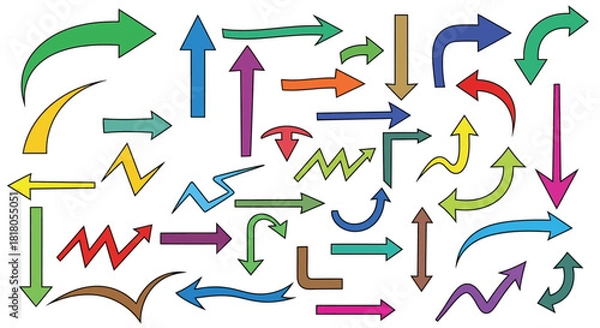 Fototapeta Directional arrows point the way forward with endless possibilities