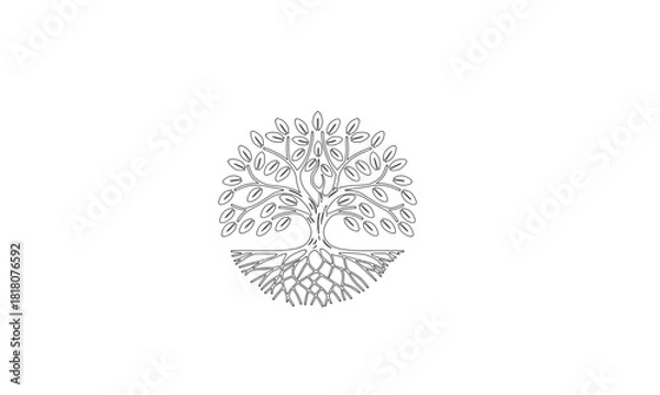 Obraz Black White Tree Logo Design