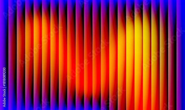Obraz Vibrant Abstract Gradient Blurring Of Vertical Stripes Creating A Hypnotic And Energetic Visual Effect With Orange, Yellow, Red, And Blue Hues