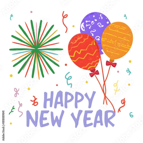 Fototapeta Happy New Year 2026: Celebrating New Adventures!