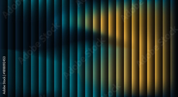 Obraz Abstract Vertical Stripes with Blue and Yellow Gradient Lighting Effects