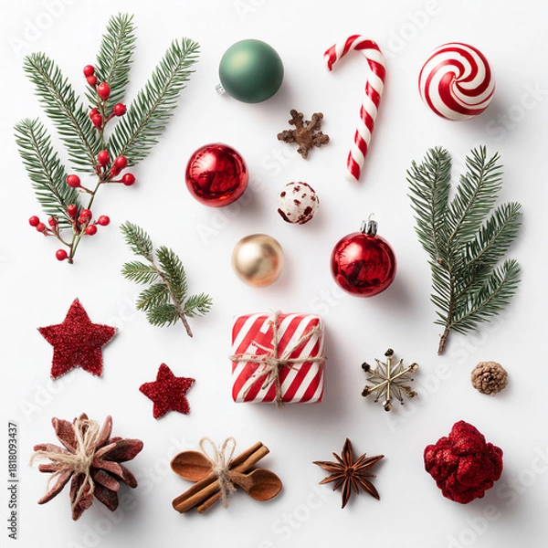 Obraz Festive Christmas Elements Collection.