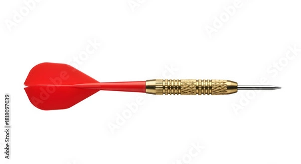 Fototapeta Single red dart isolated on transparent background