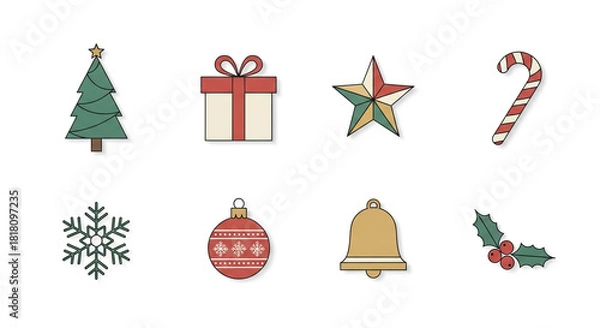 Obraz Festive Christmas Elements Collection.