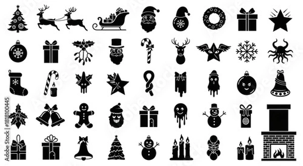 Obraz Festive Christmas Elements Collection.