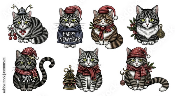 Obraz Festive Christmas Elements Collection.