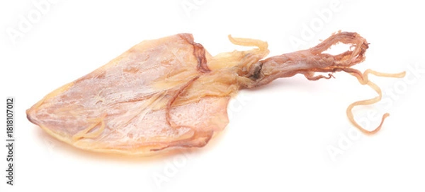 Obraz Dried squids on white background.