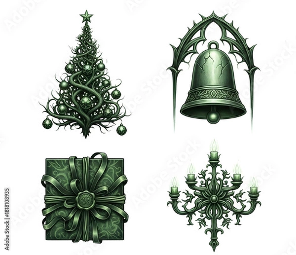 Obraz Festive Christmas Elements Collection.