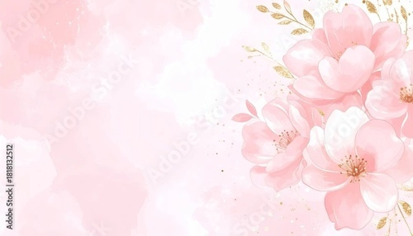 Obraz Vibrant pink flowers blossom gracefully on soft hues background creating serene botanical beauty.
