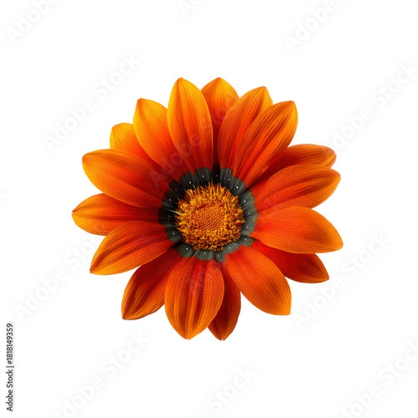 Obraz Orange Gazania Flower on Black Background