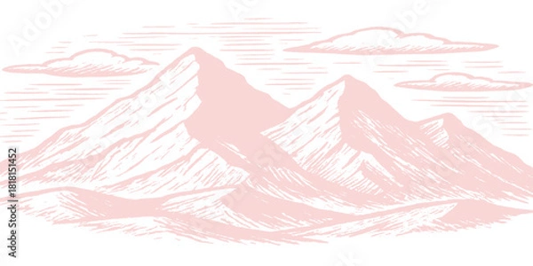 Obraz Hand-drawn vector illustration of a boat sketch silhouette on the water