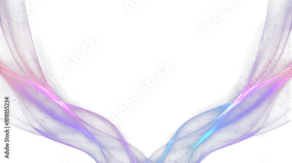 Obraz Abstract flowing light wings, isolated on transparent background