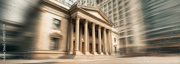 Fototapeta Courthouse. Blurred background. High quality