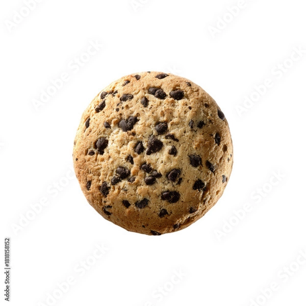 Obraz Chocolate chip cookie on black background