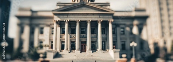 Fototapeta Courthouse. Blurred background. High quality