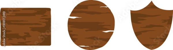 Fototapeta Three Wood Texture Shapes Rustic Banner Vector