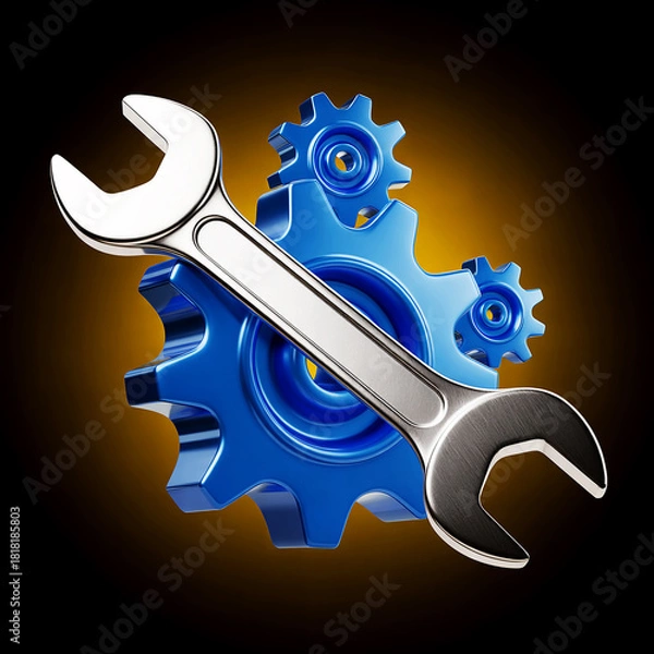 Fototapeta The fundamental icons of engineering and mechanics