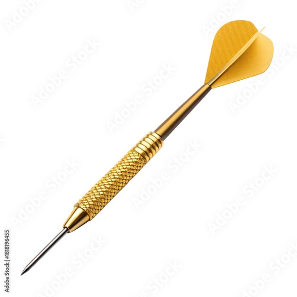 Fototapeta Golden dart isolated on transparent background for game or sport