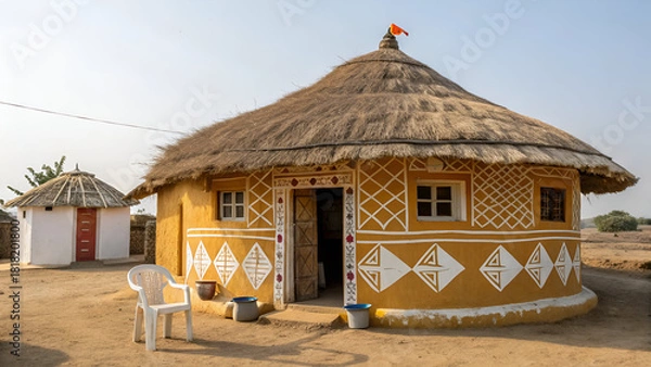Obraz village mud house