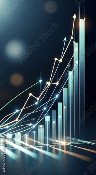 Fototapeta Financial Growth Visualization Charts and Graphs Depicting Market Trends and Success