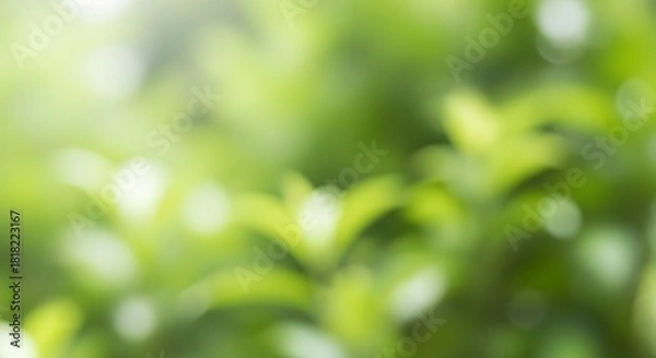 Obraz Soft focus green leaves with bright bokeh highlights nature blur