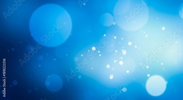 Obraz Abstract Blue Bokeh Lights Floating Particles Background image