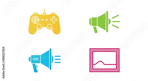Fototapeta Game controller marketing strategy and creative design elements