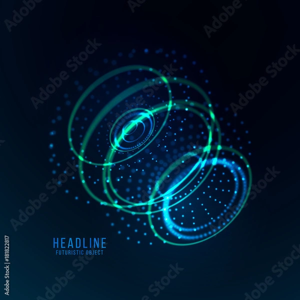 Fototapeta Abstract futuristic object . 