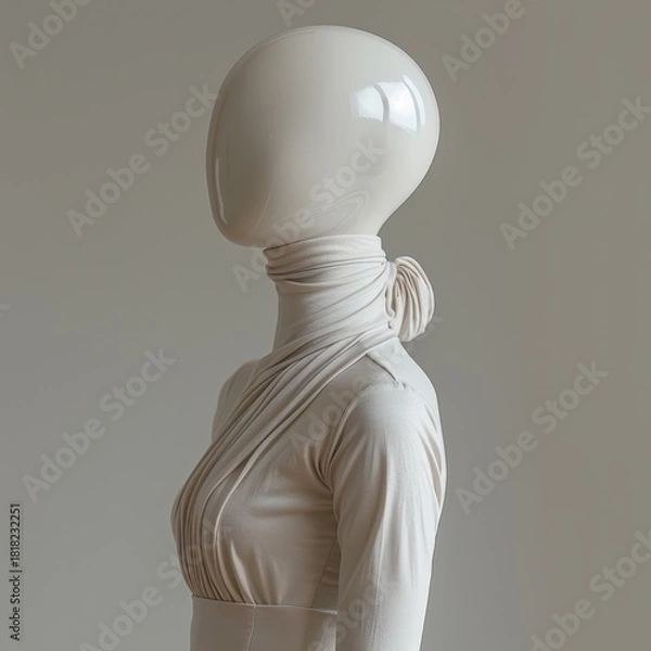 Obraz White Mannequin with Head and Neck Covered