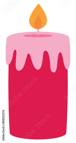 Fototapeta Candle vector flat icon isolated on white background.